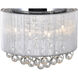 Water Drop 6 Light 14 inch Chrome Drum Shade Flush Mount Ceiling Light in Silver
